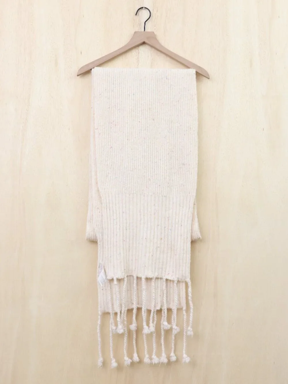 Free People Oversized Knit Flecked Scarf Flecked Cream One Size